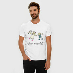 Футболка slim-fit Just Married, цвет: белый — фото 2