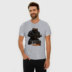 Футболка slim-fit ВМФ стреляющий медведь, цвет: меланж — фото 2