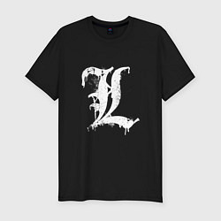 Мужская slim-футболка Death note - L logo
