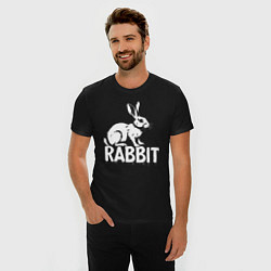 Футболка slim-fit Графический кролик, цвет: черный — фото 2