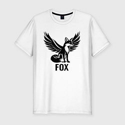 Футболка slim-fit Лис с крыльями, цвет: белый