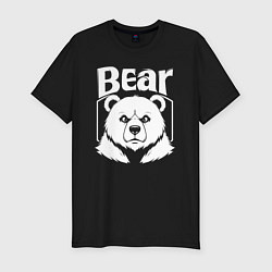 Футболка slim-fit Строгий медведь, цвет: черный
