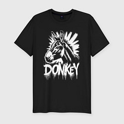 Футболка slim-fit Осел в сиянии, цвет: черный