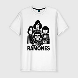 Мужская slim-футболка Ramones силуэты
