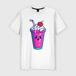 Футболка slim-fit Весёлый коктейль, цвет: белый