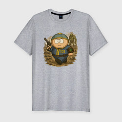 Футболка slim-fit Эрик Картман в fallout, цвет: меланж