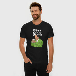 Футболка slim-fit Damn good coffee, цвет: черный — фото 2