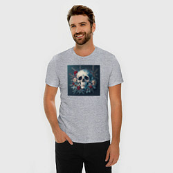 Футболка slim-fit Зимний череп, цвет: меланж — фото 2
