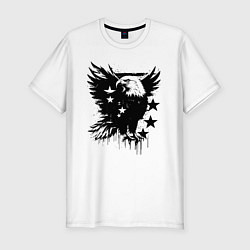 Футболка slim-fit Орёл и звёзды в тени, цвет: белый