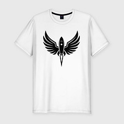 Футболка slim-fit Крылья космических высот, цвет: белый