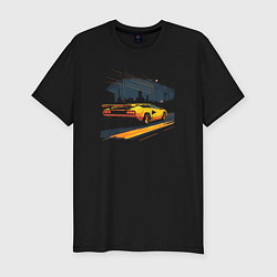Футболка slim-fit Yellow lamborghini, цвет: черный