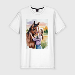 Мужская slim-футболка Обними меня крепче