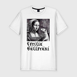 Футболка slim-fit Cecilia Gallerani - the lady with the ermine, цвет: белый