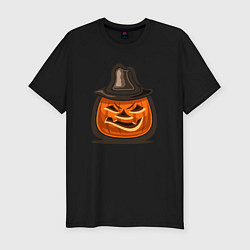 Мужская slim-футболка Pumpkin hat