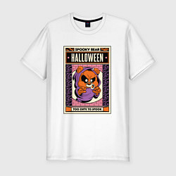 Мужская slim-футболка Halloween spooky bear