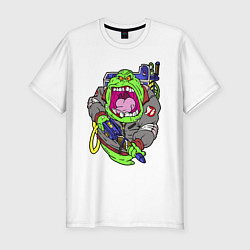 Футболка slim-fit Ghostbusters - Лизун охотник, цвет: белый