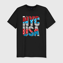 Футболка slim-fit NYC - USA, цвет: черный