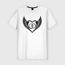 Мужская slim-футболка Свадебные крылья