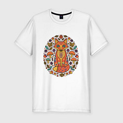 Мужская slim-футболка Лиса в осеннем кураже