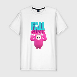 Мужская slim-футболка Fall Guys - персонаж и лого