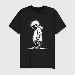 Мужская slim-футболка Одинокий маленький космонавт