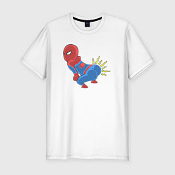 Футболка slim-fit Spider-man poop, цвет: белый