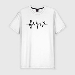 Футболка slim-fit Heartbeat Music, цвет: белый