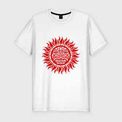 Футболка slim-fit Солнце древний символ, цвет: белый