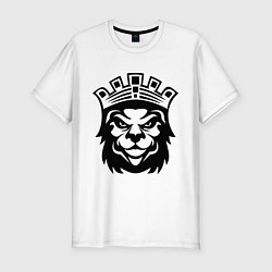 Мужская slim-футболка Лев с короной