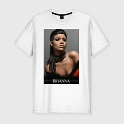 Мужская slim-футболка Rihanna: portrait