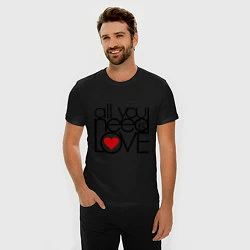 Футболка slim-fit All you need is love, цвет: черный — фото 2