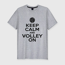 Футболка slim-fit Keep Calm & Volley On, цвет: меланж