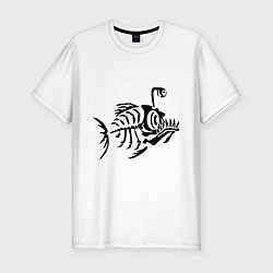 Мужская slim-футболка Скелет глубоководной рыбы