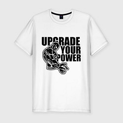 Футболка slim-fit Upgrade your power, цвет: белый