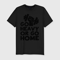 Футболка slim-fit Go heavy or go home, цвет: черный