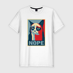 Футболка slim-fit Grumpy Cat NOPE, цвет: белый