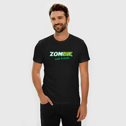 Футболка slim-fit Zombie - eat fresh, цвет: черный — фото 2