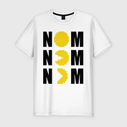 Мужская slim-футболка Pac-Man: Nom nom