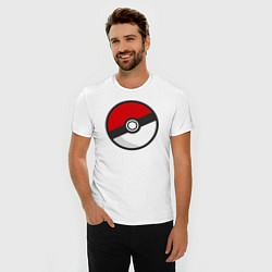 Футболка slim-fit Pokeball, цвет: белый — фото 2