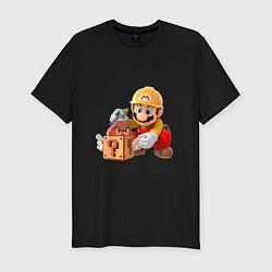 Футболка slim-fit Super Mario: Builder, цвет: черный