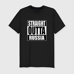 Футболка slim-fit Straight Outta Russia, цвет: черный