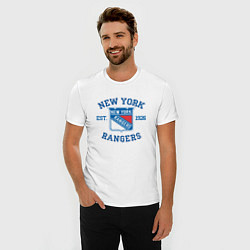 Футболка slim-fit New York Rengers, цвет: белый — фото 2