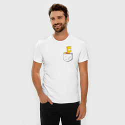 Футболка slim-fit Карманный Барт, цвет: белый — фото 2