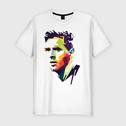 Футболка slim-fit Lionel Messi: fun-art, цвет: белый