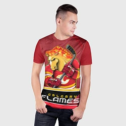 Футболка спортивная мужская Calgary Flames, цвет: 3D-принт — фото 2