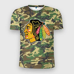 Футболка спортивная мужская Blackhawks Camouflage, цвет: 3D-принт