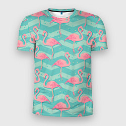 Футболка спортивная мужская Flamingo Pattern, цвет: 3D-принт