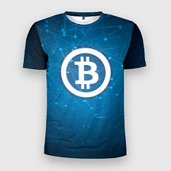 Мужская спорт-футболка Bitcoin Blue