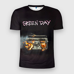 Мужская спорт-футболка Green Day магнитофон в огне
