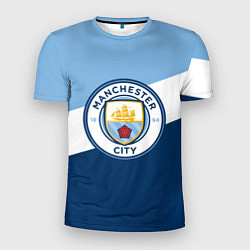 Футболка спортивная мужская FC Manchester City: Colors, цвет: 3D-принт